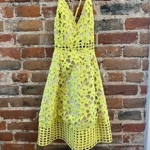 Lovers & Friends - Yellow Bellini Cutout Lace Dress